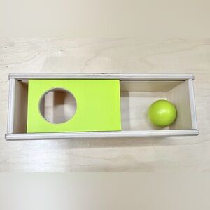 Lovevery Wooden Slider Sorting Toy with Green Ball